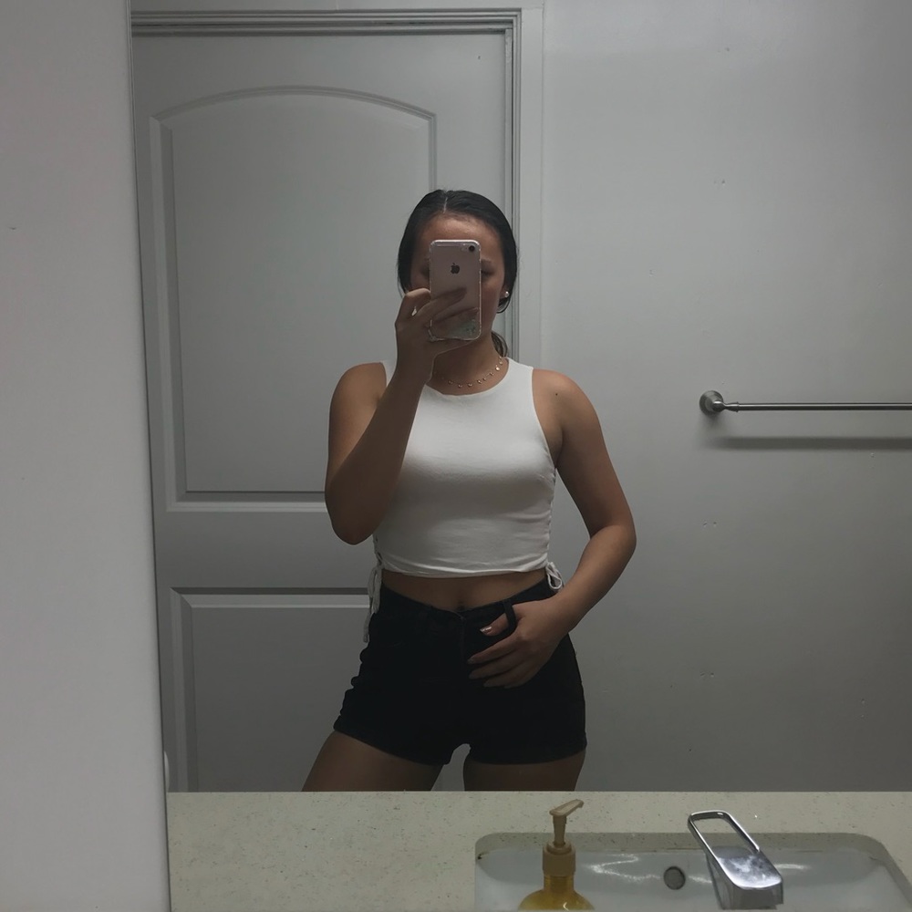 White crop top